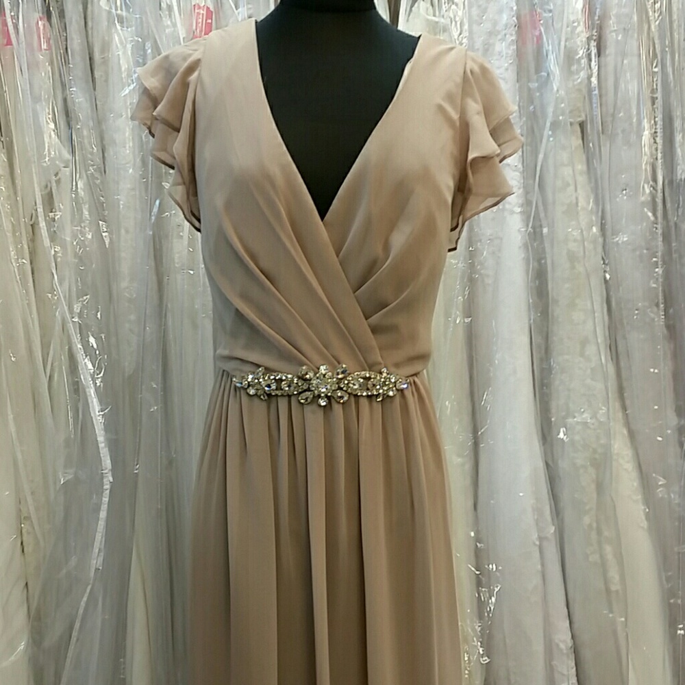 Beautiful Tan Chiffon Dress